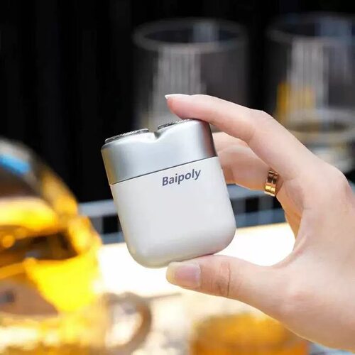新款Baipoly便携式电动剃须刀男士18层双刀片 36w转/次IPX7级防水