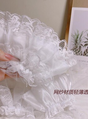 蕾丝蝴蝶结荷叶边百褶袖拍照道具