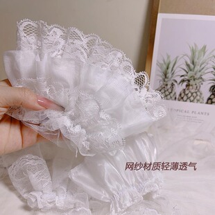 美甲拍照神器蕾丝蝴蝶结袖套荷叶边百褶袖美甲店客拍照道具假袖子