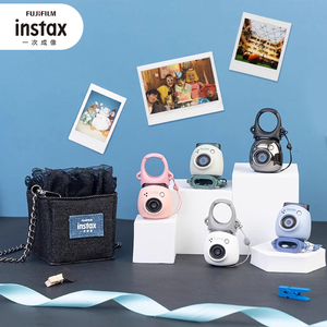 Fujifilm/富士一次成像拍照精灵蕾丝系列牛仔斜挎包黑instax Pal