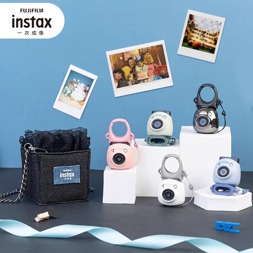 Fujifilm/富士一次成像拍照精灵蕾丝系列牛仔斜挎包黑instax Pal