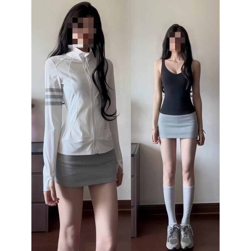 三条杠户外修身轻薄运动立领防晒