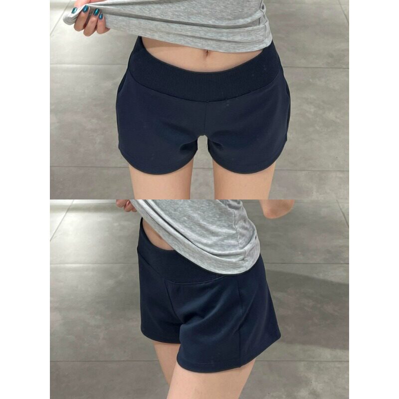 美式辣妹休闲遛弯包臀运动短裤子图片