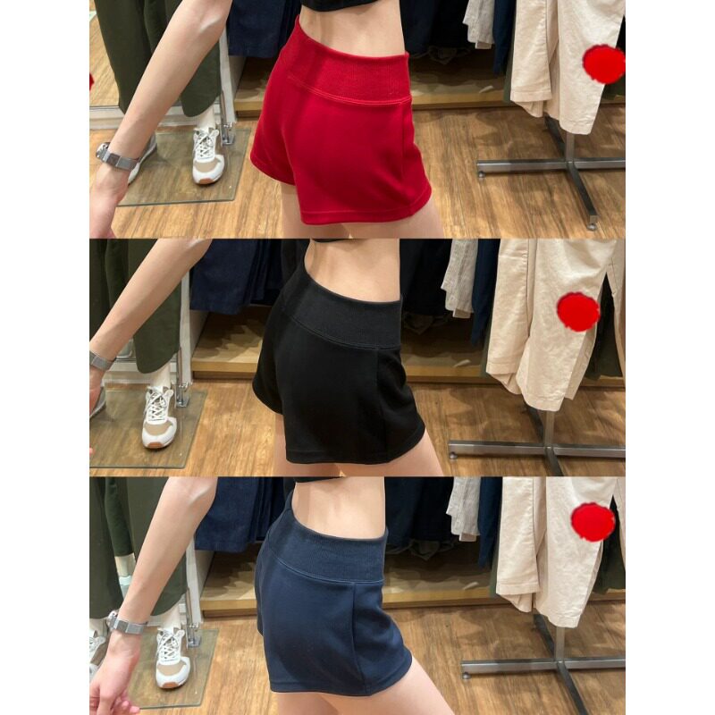 美式高腰修身显瘦辣妹运动短裤子