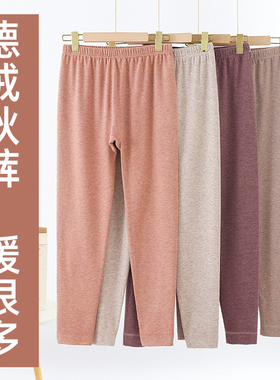 德绒秋裤女高腰中老年秋冬保暖裤宽松大码妈妈线裤发热棉毛秋裤