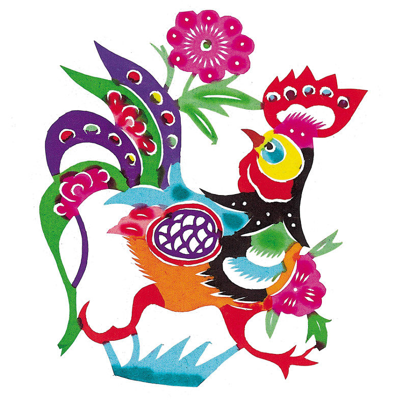 hq477中国传统水彩剪纸艺术超高清喷绘印刷装饰画图库