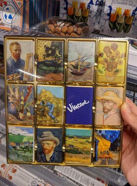 法国荷兰进口Van Gogh梵高油画牛奶黑巧克力高端品牌礼盒30粒装