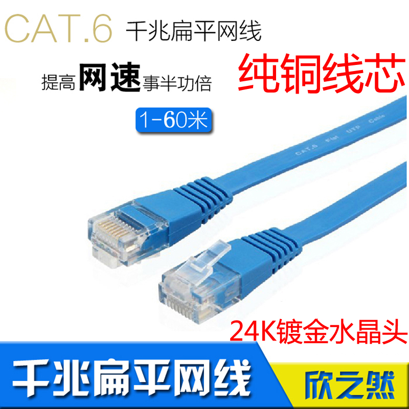 六类千兆扁平网线 TP-Link小米华为D-Link路由器连接电脑光猫宽带