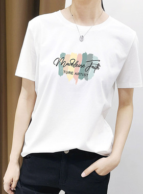 欧洲站短袖白色t恤女2025新款夏季宽松百搭ins圆领半袖薄款上衣潮