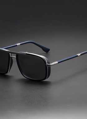 匠心潮流新款宽边双梁太阳镜男士复古方形遮阳高档偏光墨镜欧美风