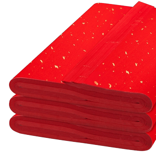 双面红宣纸手工剪纸专用纸万年红洒金红纸大张四尺六尺结婚大红纸红色纸张书法纸窗花折纸手写福字斗方对联纸