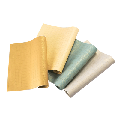 蜡染鎏金竖条格六尺对开状元笺