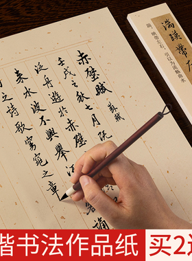 小楷练习纸抄经纸洒金宣纸作品纸日课纸毛笔书法专用纸竖条竖格状元笺仿古半生熟方格软笔描红手抄练毛笔字纸