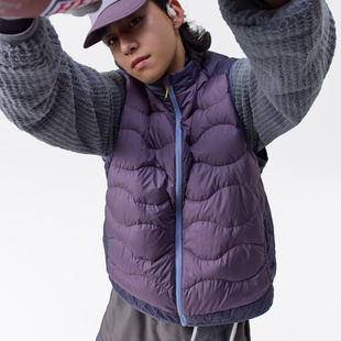 撞色轻便棉马甲波浪纹低饱和度色情侣款百搭背心内穿百搭保暖锁温