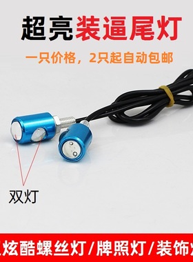 汽车摩托车牌照灯电动车改装尾灯螺丝灯12vled警示灯车牌装饰彩灯