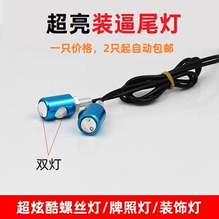 汽车摩托车牌照灯电动车改装 饰彩灯 尾灯螺丝灯12vled警示灯车牌装