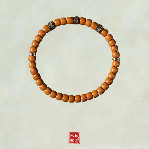 精品无白边核尖直切归圆珠橄榄核单圈开了过光手串男女叠戴手链