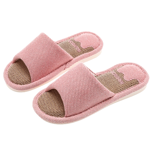 回力亚麻拖鞋男士夏季室内居家用四季软底家居木地板拖鞋女款春秋