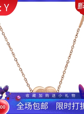 新款厂家韩版个性简约钛钢短款锁骨链简约爱心Love刻字项链毛衣链