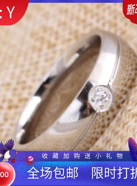 新款欧美ins热卖6MM简约时尚钛钢斜纹单钻不锈钢戒指个性百搭戒指