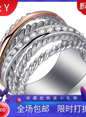 新款欧美时尚复古古典流金岁月系列个性钛钢女士戒指指环厂家