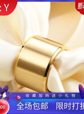 新款欧美跨境热卖15MM大号简约不锈钢戒指指环哑光拉丝平板做旧戒