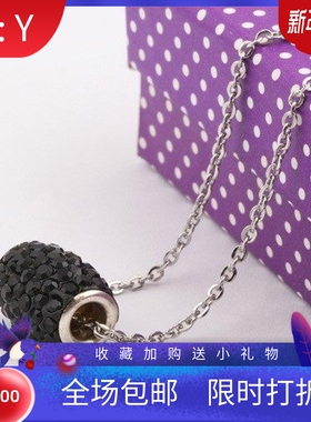 新款欧美时尚个性满钻椭圆型不锈钢女式项链镶钻吊坠项链厂家