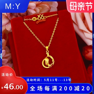 学生小鲸鱼项链 新品 女款 日韩时尚 越南沙金首饰小鱼项饰厂家现货