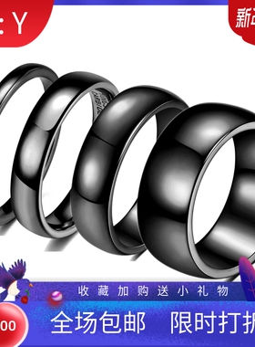 新款欧美跨境热卖2 4 6 8MM光面素圈钨钢情侣戒指钨金指环女