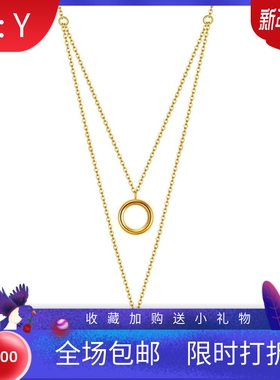 新款欧美ins潮流个性时尚街头潮男女金属圈圈不锈钢情侣项链304钛