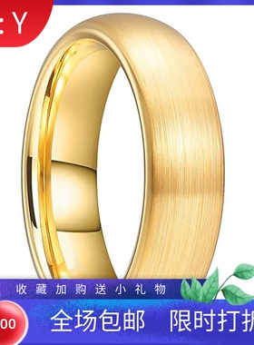 新款亚马逊跨境4 6 8MM弧形磨砂钨钢戒指简约时尚不锈钢指环