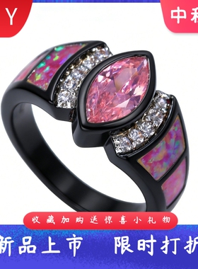 欧美风黑色进口opal欧泊澳宝马眼