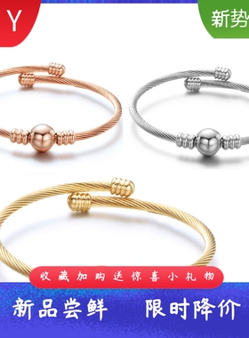 厂家欧美简约电缆线10MM圆珠手镯