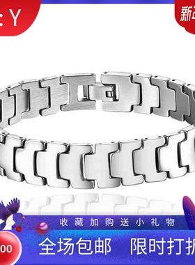 新款欧美跨境热卖时尚光面抛光不锈钢手表链手链朋克个性饰品