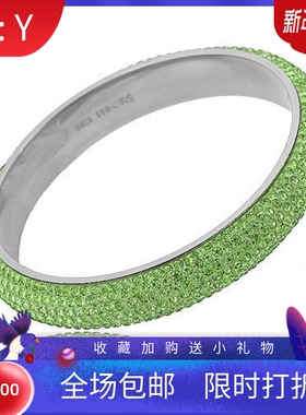 新款厂家ins个性简约网红8mm七排弧面镶钻捷克钻不锈钢圆形手镯女