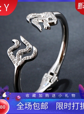 欧美风镶钻不规则水晶现货手环