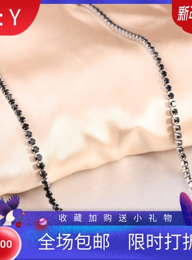 新款亚马逊欧美简约4MM镶锆石栓扣调节可拆卸项链锁骨链