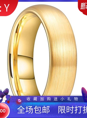 新款亚马逊跨境4 6 8MM弧形磨砂钨钢戒指简约时尚不锈钢指环