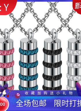 新款厂家 欧美简约个性立体圆柱8MM4层镶钻百搭个性锁骨链项链女