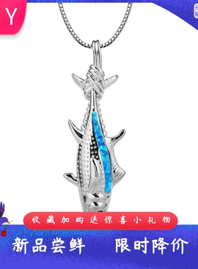夏威夷风进口opal欧泊澳宝鲨鱼项