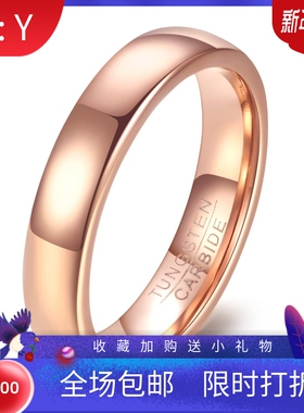 新款欧美跨境4 6MM弧面抛光钨钢戒指简约百搭情侣结婚戒指指环女