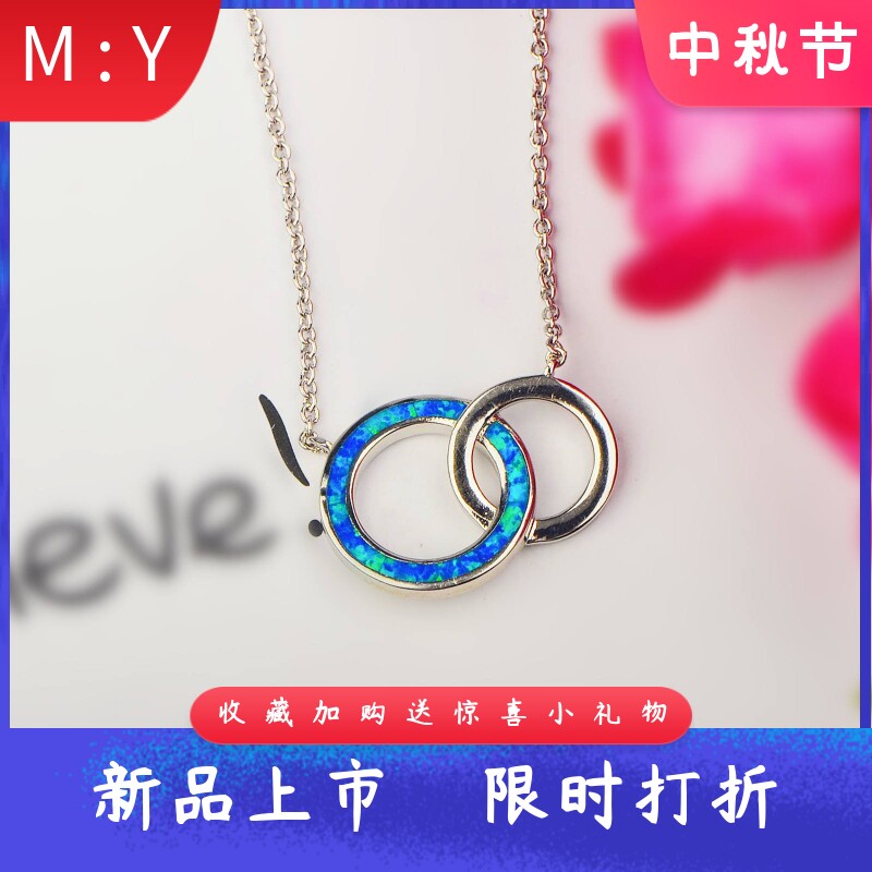 时尚欧美蓝色进口opal欧泊澳宝二