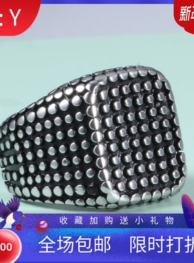 新款欧美跨境热卖创意20MM方形个性铆钉不锈钢戒指潮男网红钛钢戒