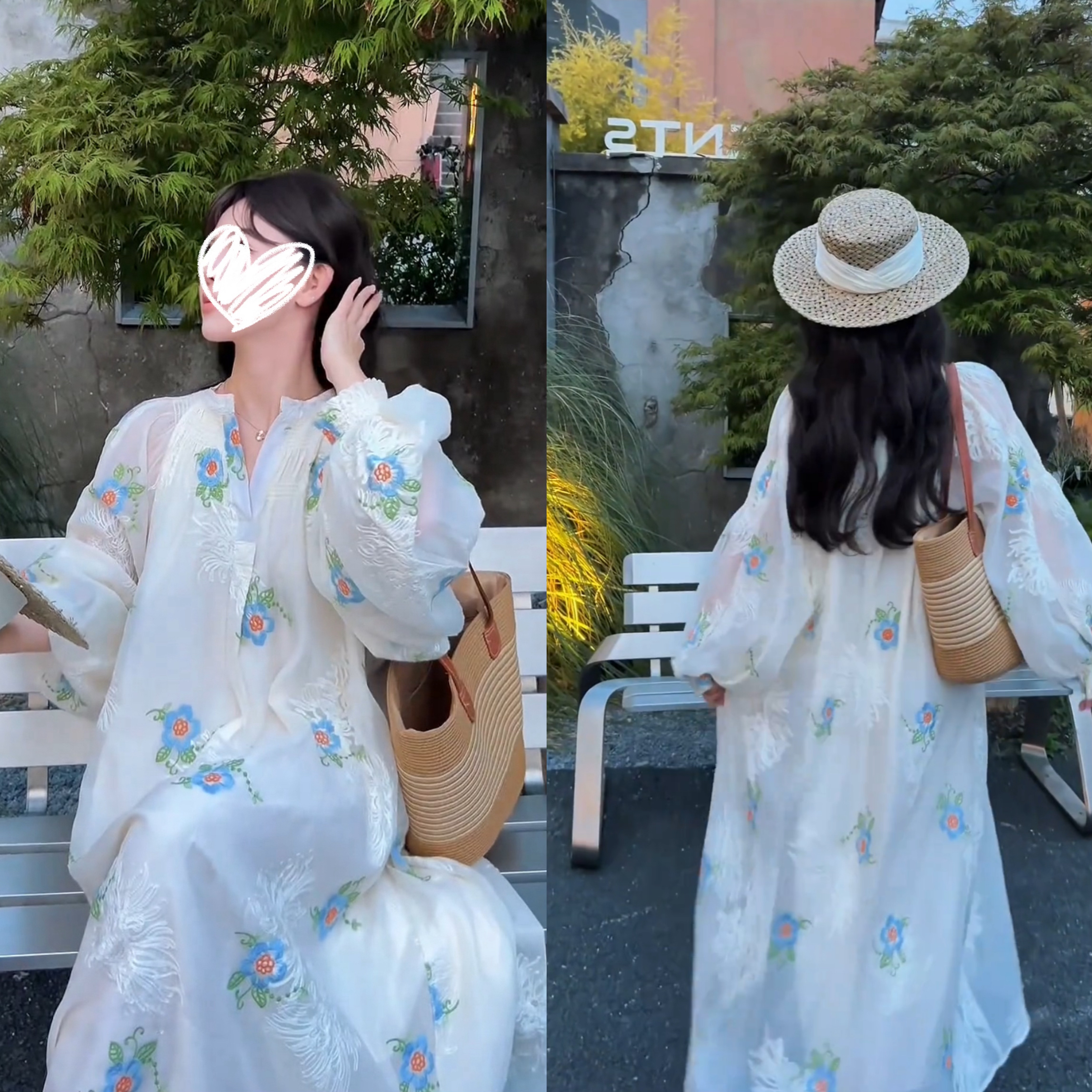 夏季新款原创设计绣花重工海边度假旅游减龄气质超仙连衣裙