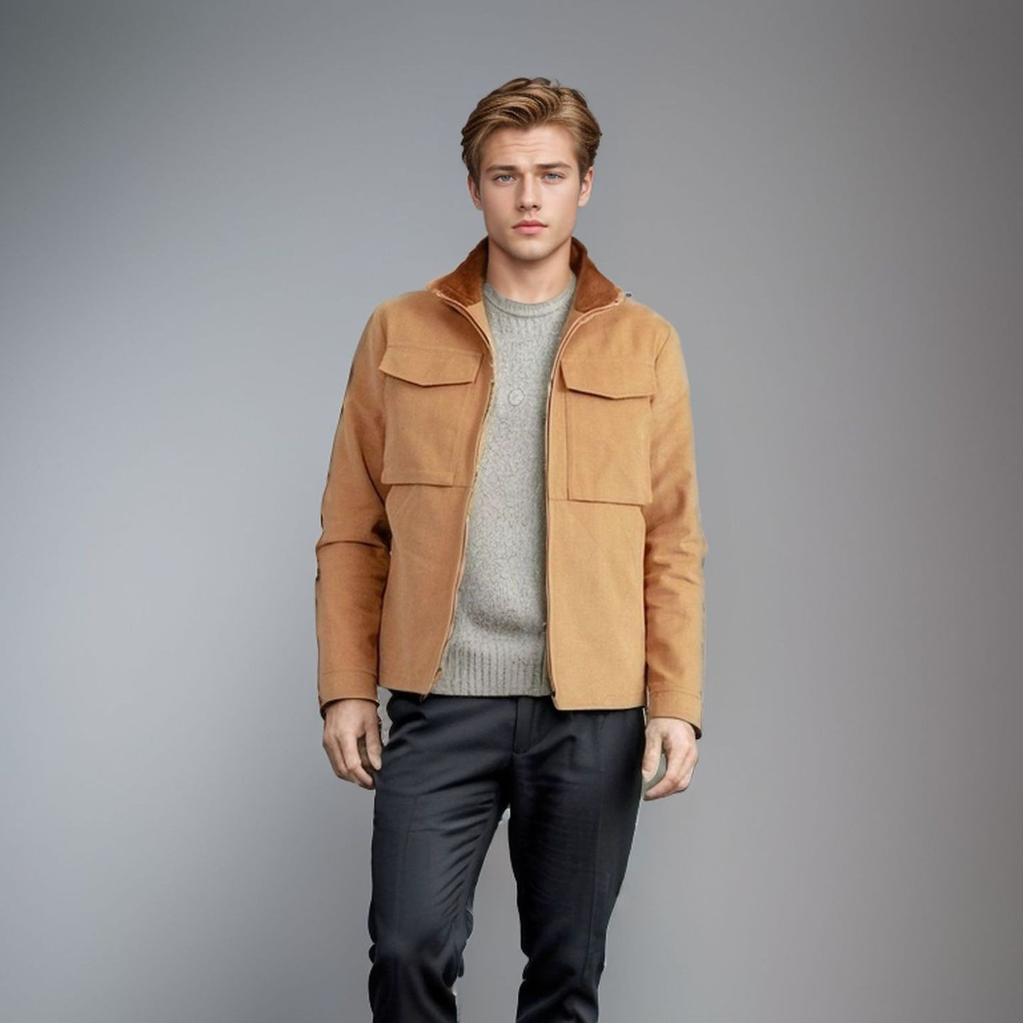 Spring/autumn fashion men's jacket欧美新款男装工装风夹克纯色