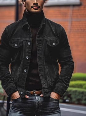 Corduroy Western Retro Jacket西部复古男士灯芯绒旧感翻领夹克