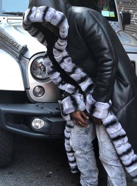 Nordic winter outdoor faux fur coat长款仿水晶狐狸毛皮草棉服