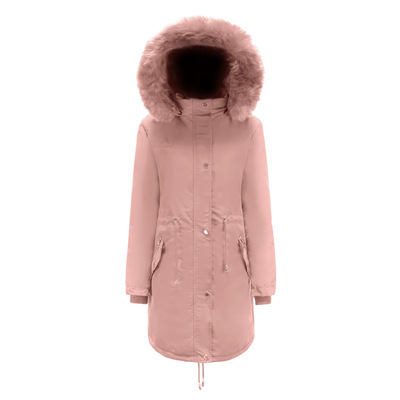 大码连帽冬季抓绒衣加绒女大衣