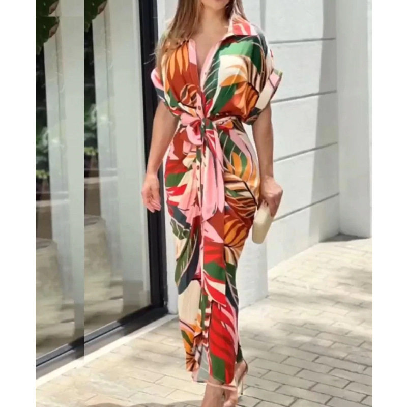 欧美跨境女装气质夏季通勤高腰不