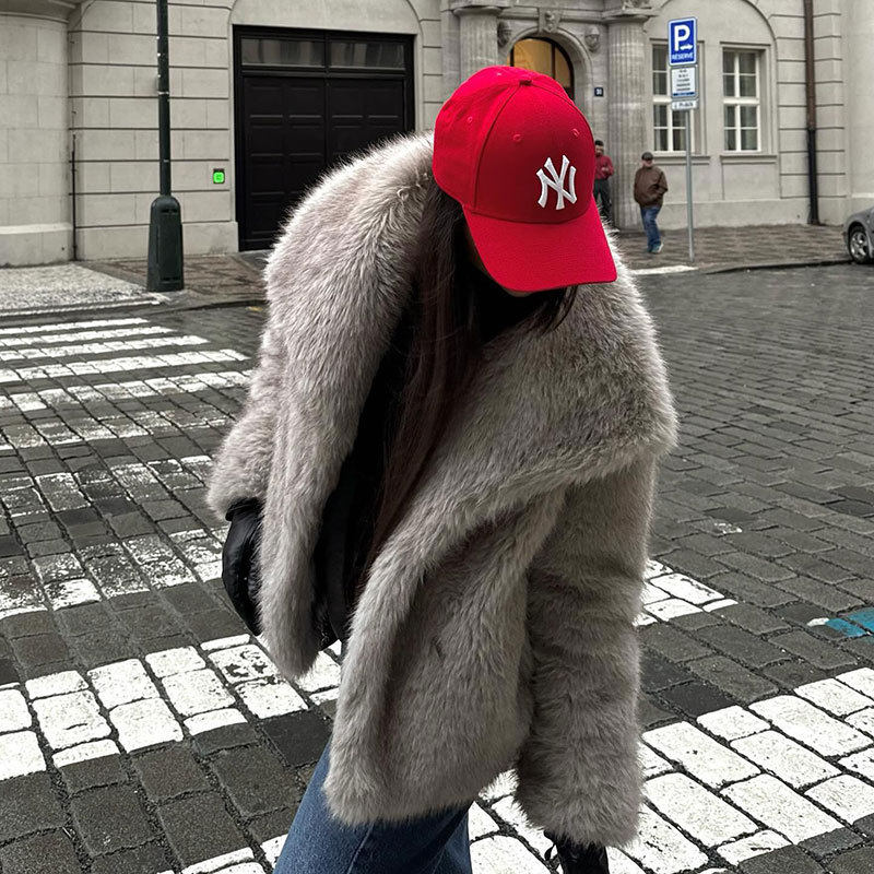 跨境欧美冬季皮草外套水貂毛大翻